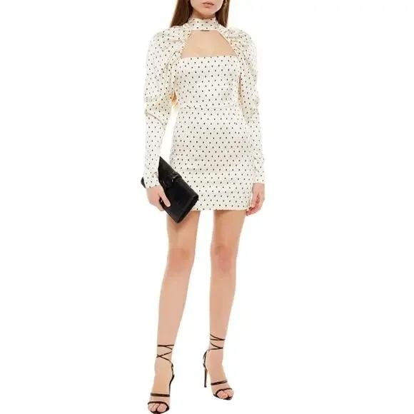 Rotate Birger Polka Dot Long Sleeve Dress - Picture 1 of 13